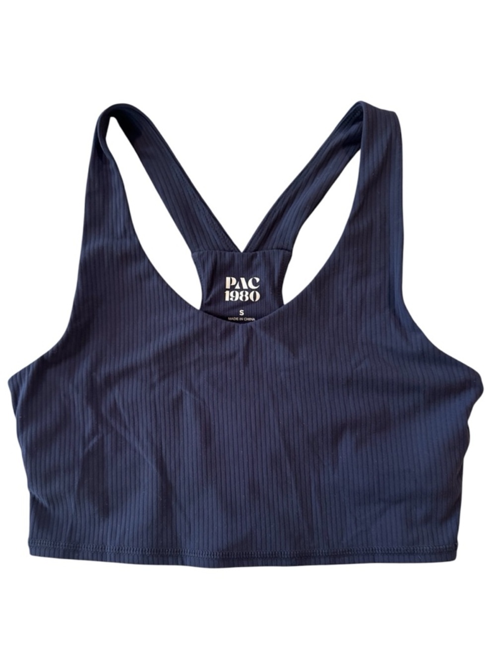 PacSun PAC 1980 Ribbed Racerback Tank Sports Bra Navy Blue Size Small